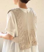 ハンドスモッキングコットンポプリン　2wayベスト